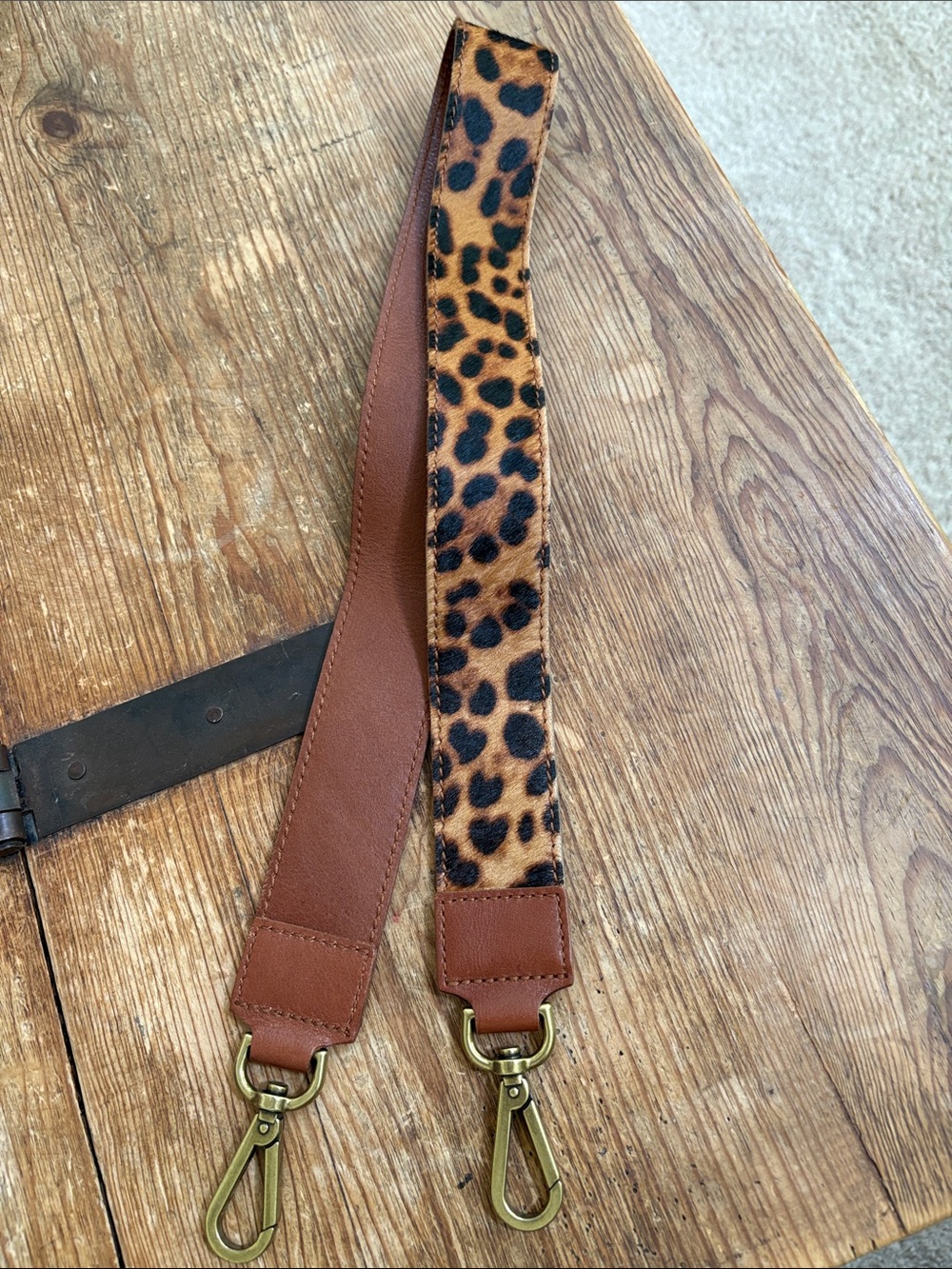 Madewell Leopard Print & Brown Leather Strap